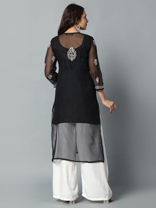 Black Mirror Handmade Chikankari Kurti