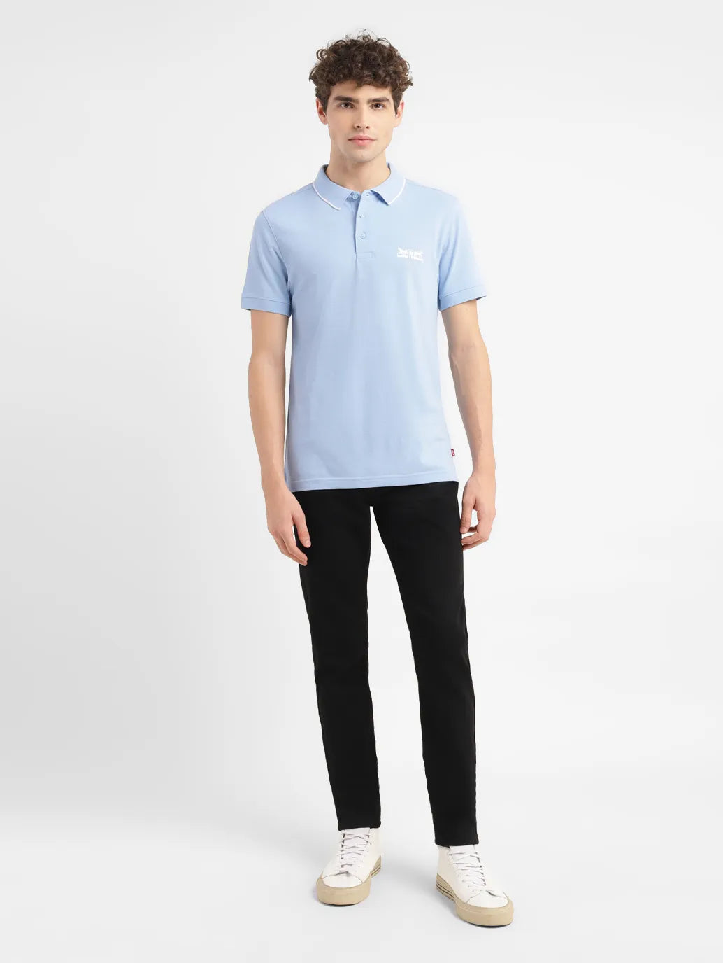 Men's Slim Fit Polo T-Shirt - Elegant Blue Solid