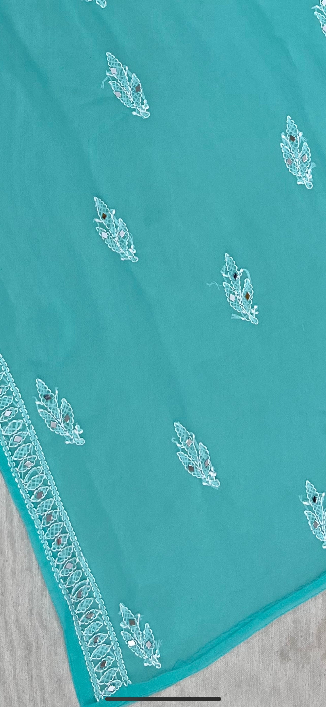 bottom view mirror Work Kurti