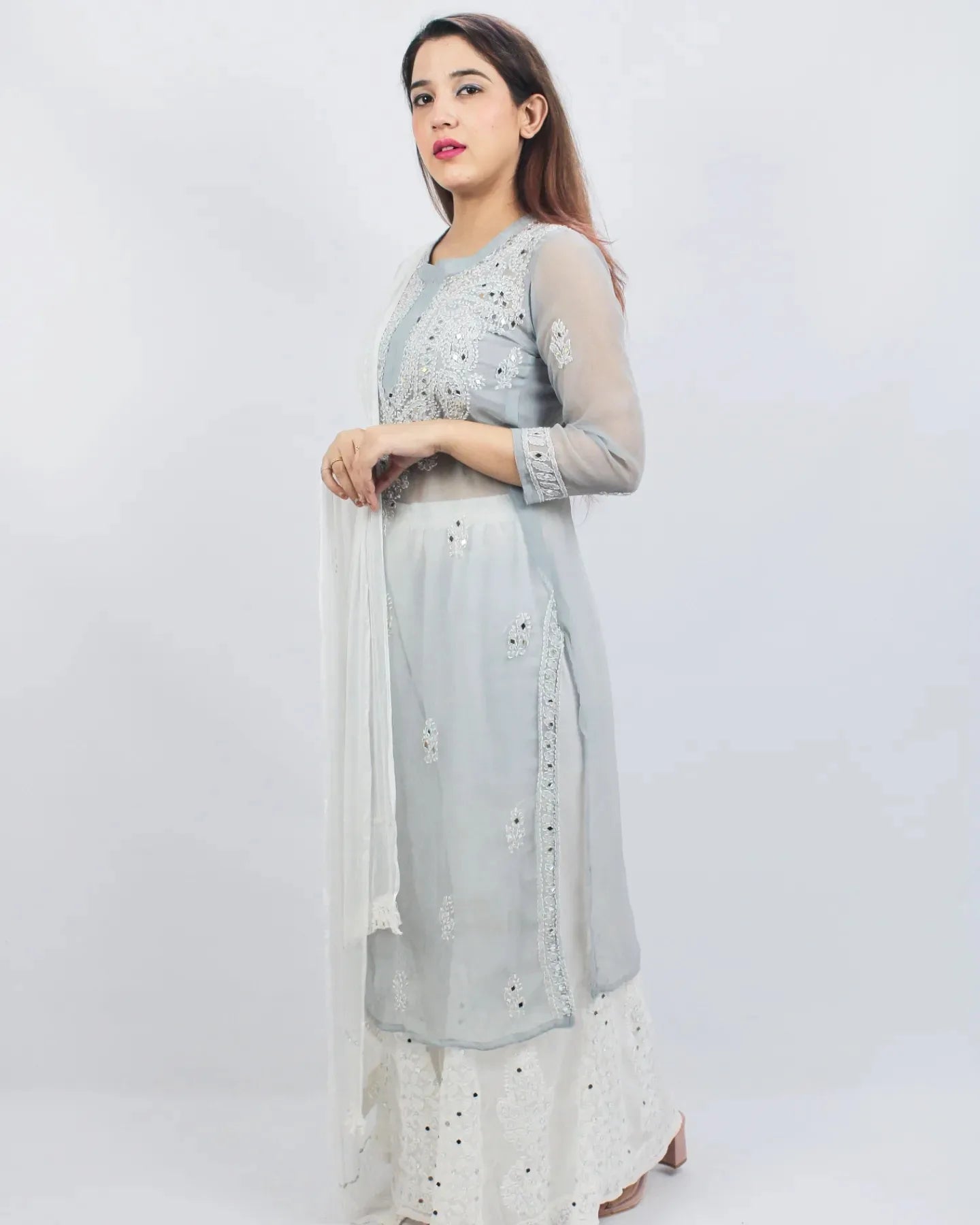 side view chikan Kurti