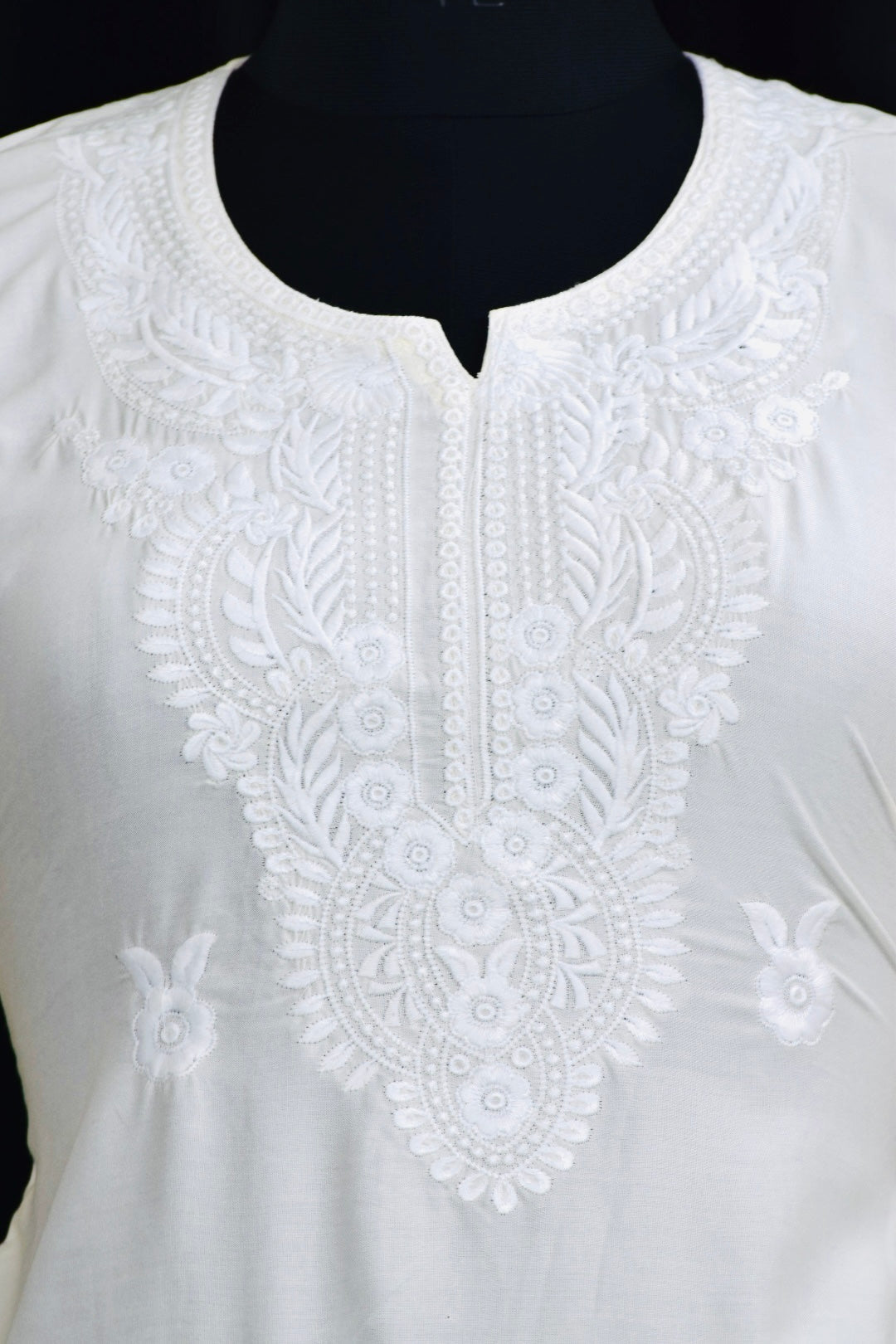 A-bottom-view-chikankari cotton kurti