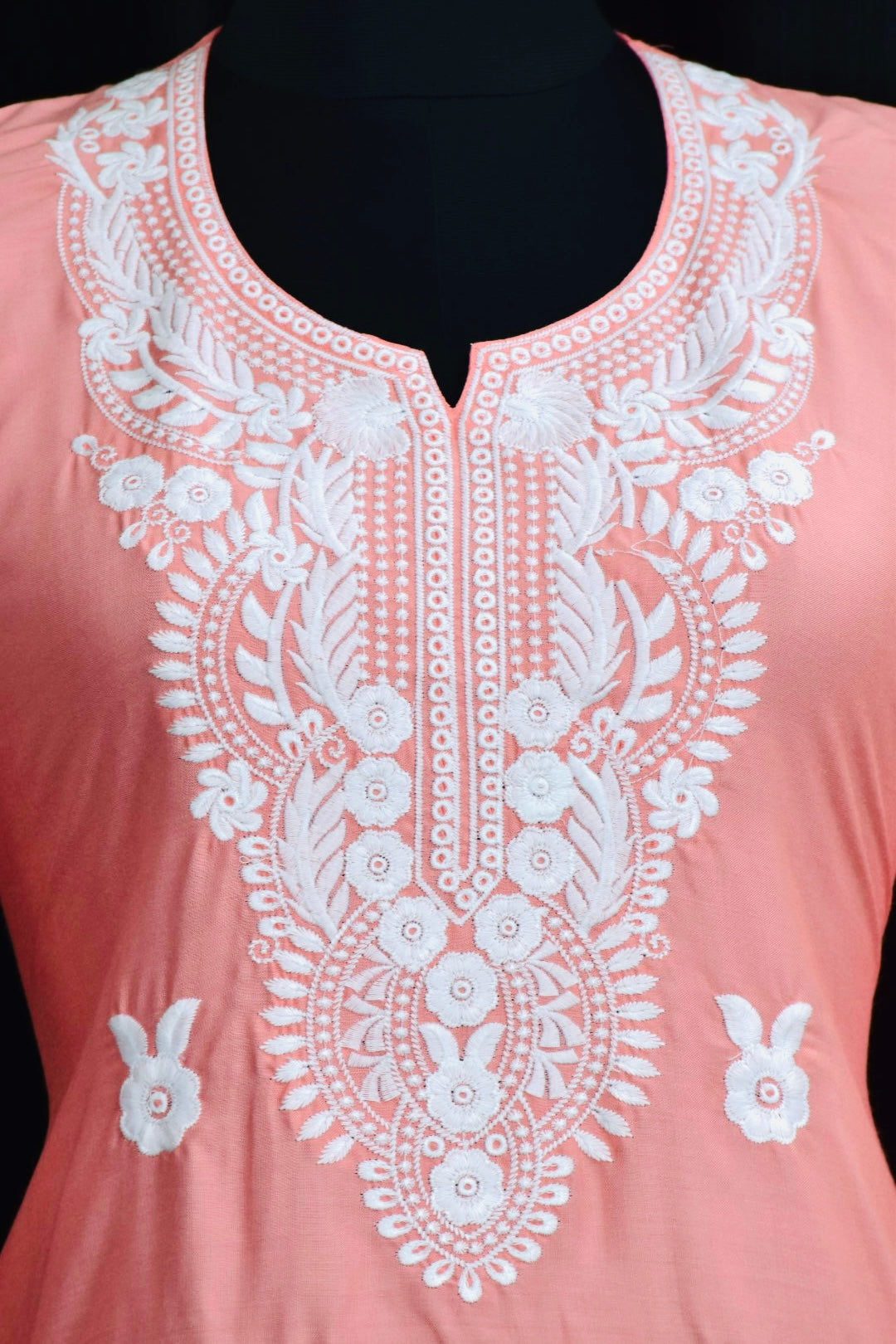 A-top bottom-view-chikankari cotton kurti