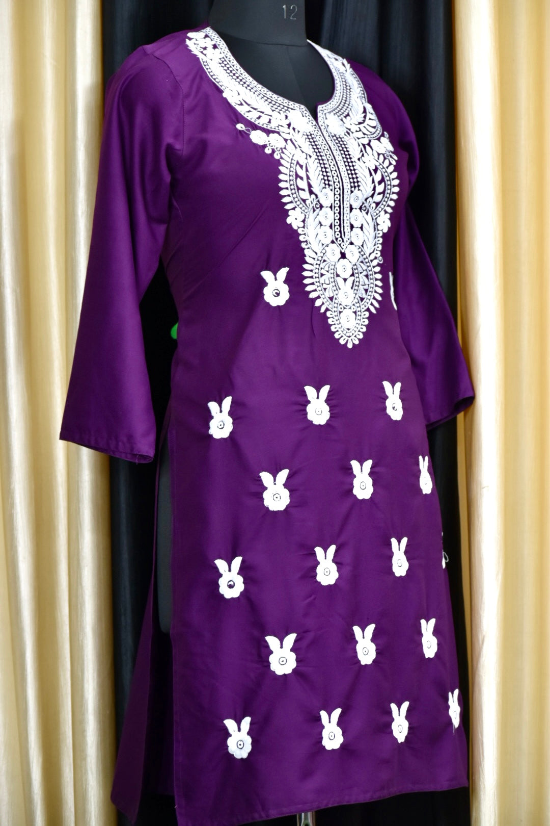A-side-view-chikankari cotton kurti