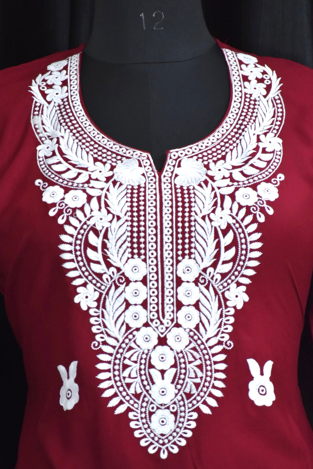 A-bottom-view-chikankari cotton kurti