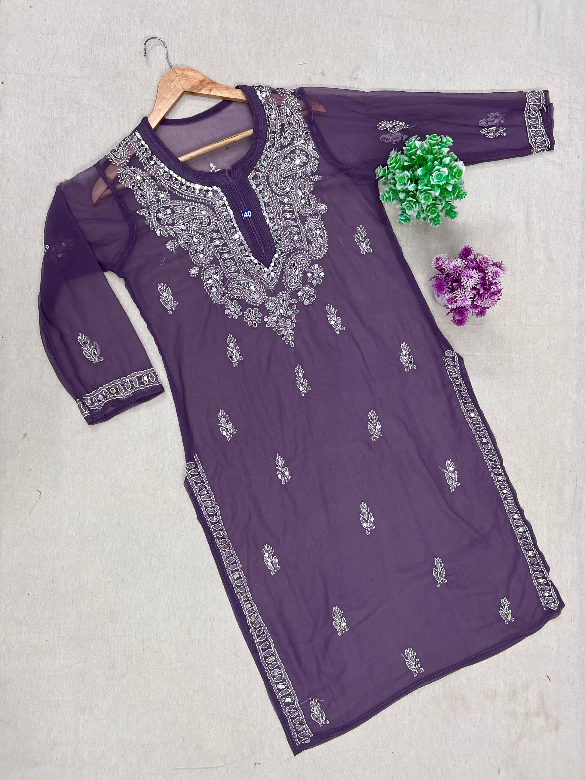 mirror Work Kurti