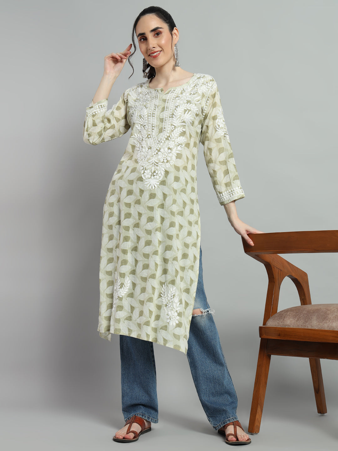 MULMUL PRINTED KURTI