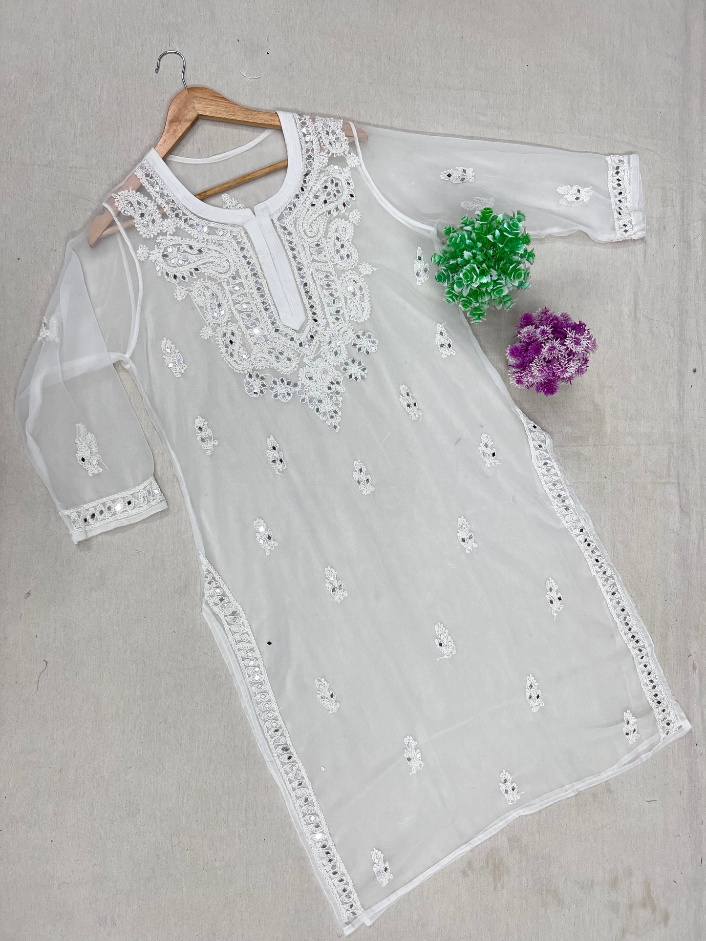 mirror work kurti