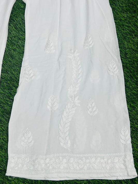 Chikan Handwork Rayon Plazzo