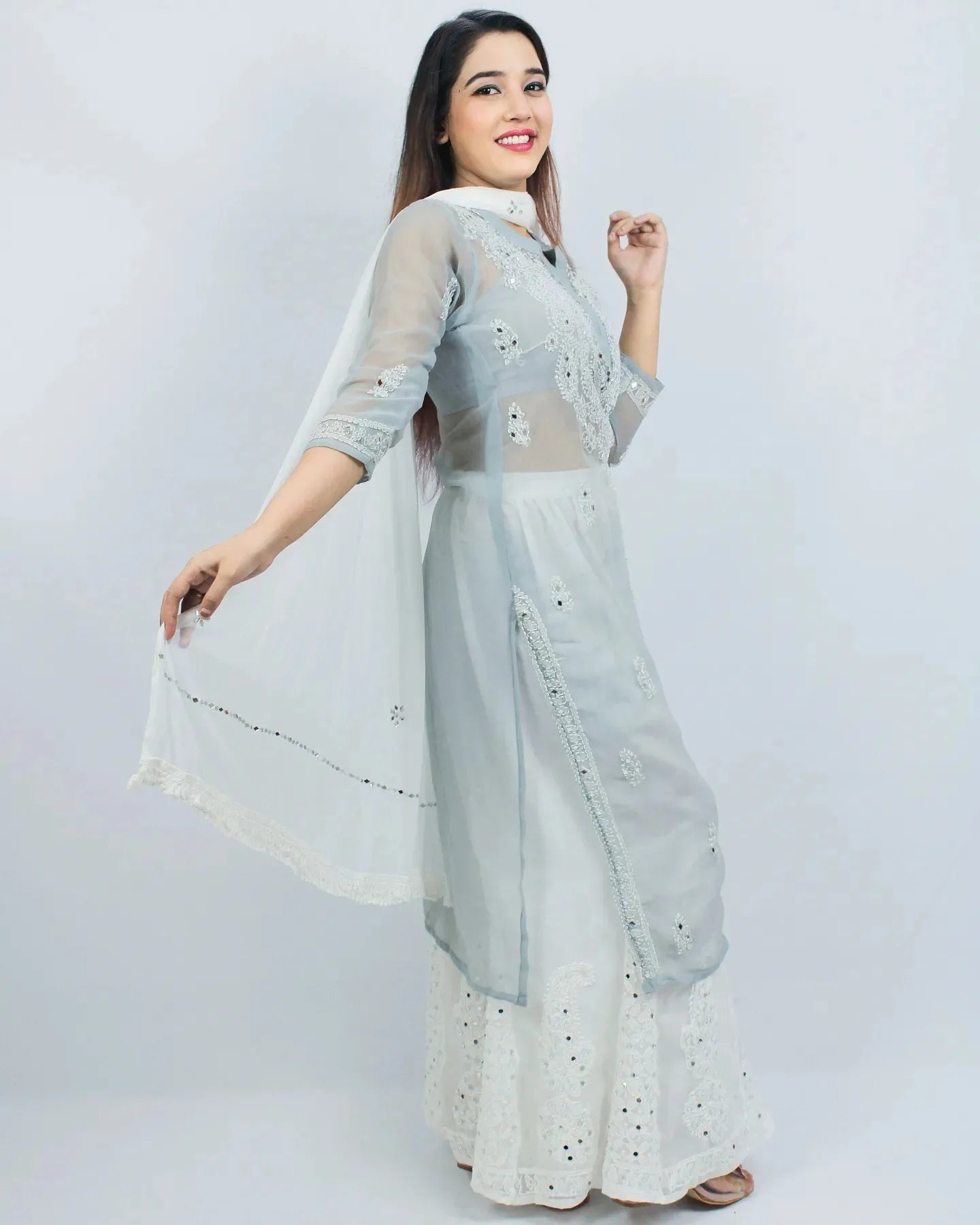 side view chikan Kurti