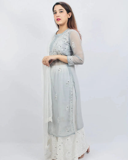 side view chikan Kurti